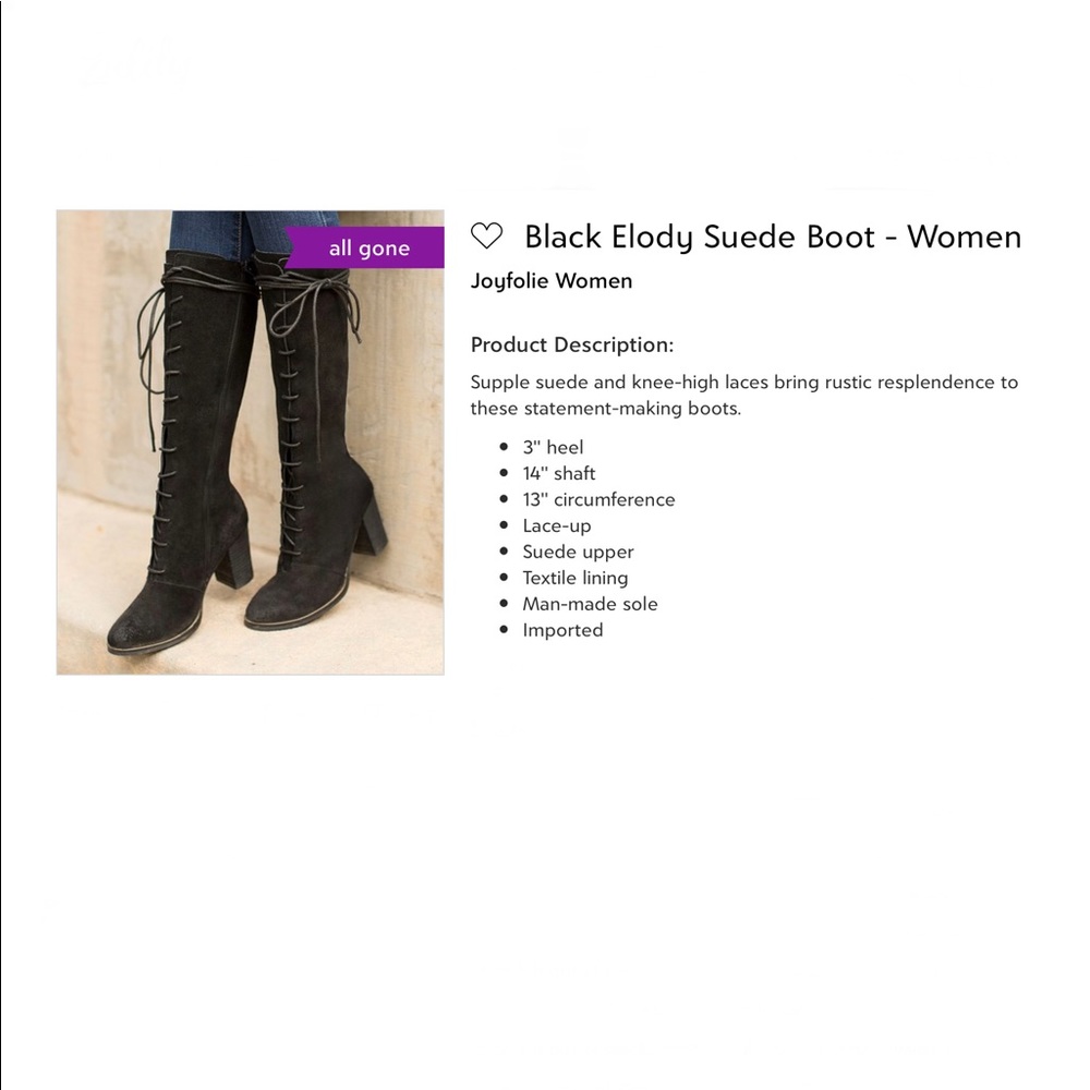 Joyfolie distress suede lace up Elody Boots 9.5 - Picture 5 of 5